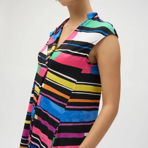 Joseph Ribkoff Multicolor Striped Midi Dress Style 252171 New size 8 - Picture 2 of 7